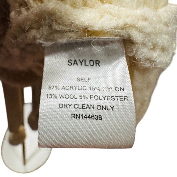 Saylor Estella Shawl Collar Cardigan Tie Belt Cream XS MSRP $253 - Picture 5 of 7